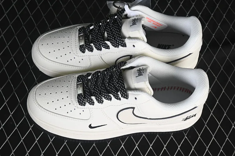 All categories Nk Air Force 1 Air Force series Nk Air Force 1 Low Air Force low-top Nike Air Force 1'07 Low Stusi co-branded beige black bottom Air Force 1 low-top casual sneakers CS5288-046